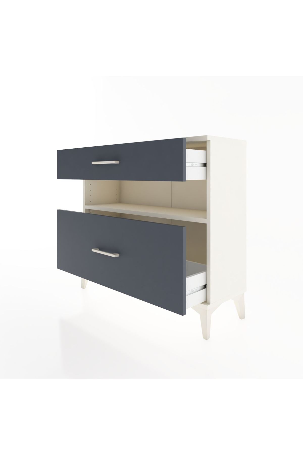 Arges Şifonyer Tek Raflı 2 Çekmeceli 88x30x80 Aytaşı-Antrasit