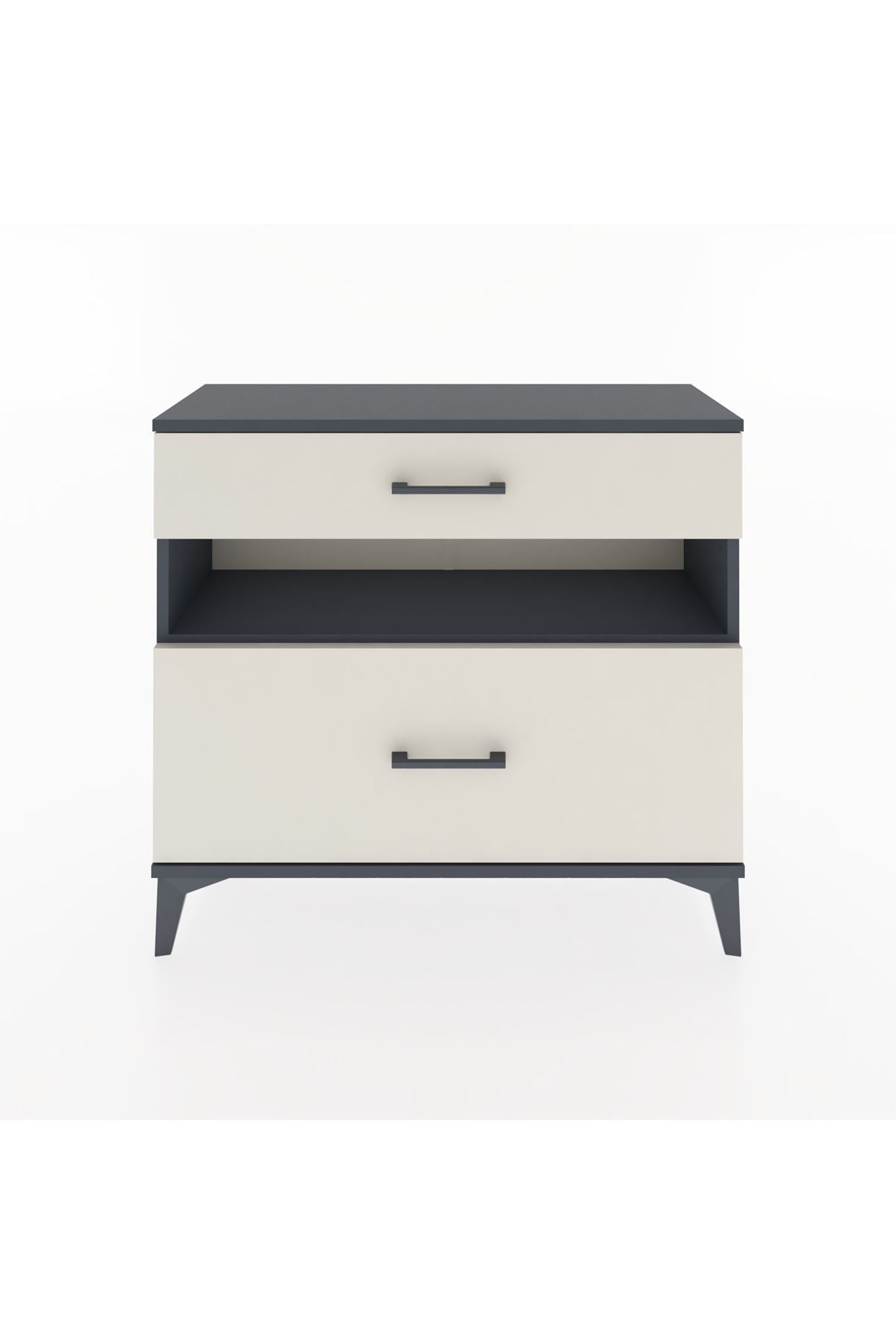 Arges Şifonyer Tek Raflı 2 Çekmeceli 88x30x80 Antrasit-Aytaşı