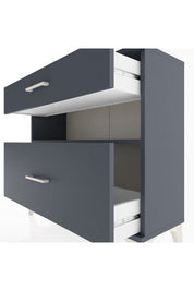 Arges Şifonyer Tek Raflı 2 Çekmeceli 88x30x80 Antrasit-Antrasit