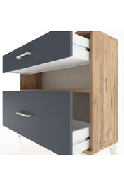 Arges Şifonyer Tek Raflı 2 Çekmeceli 88x30x80 Çam-Antrasit