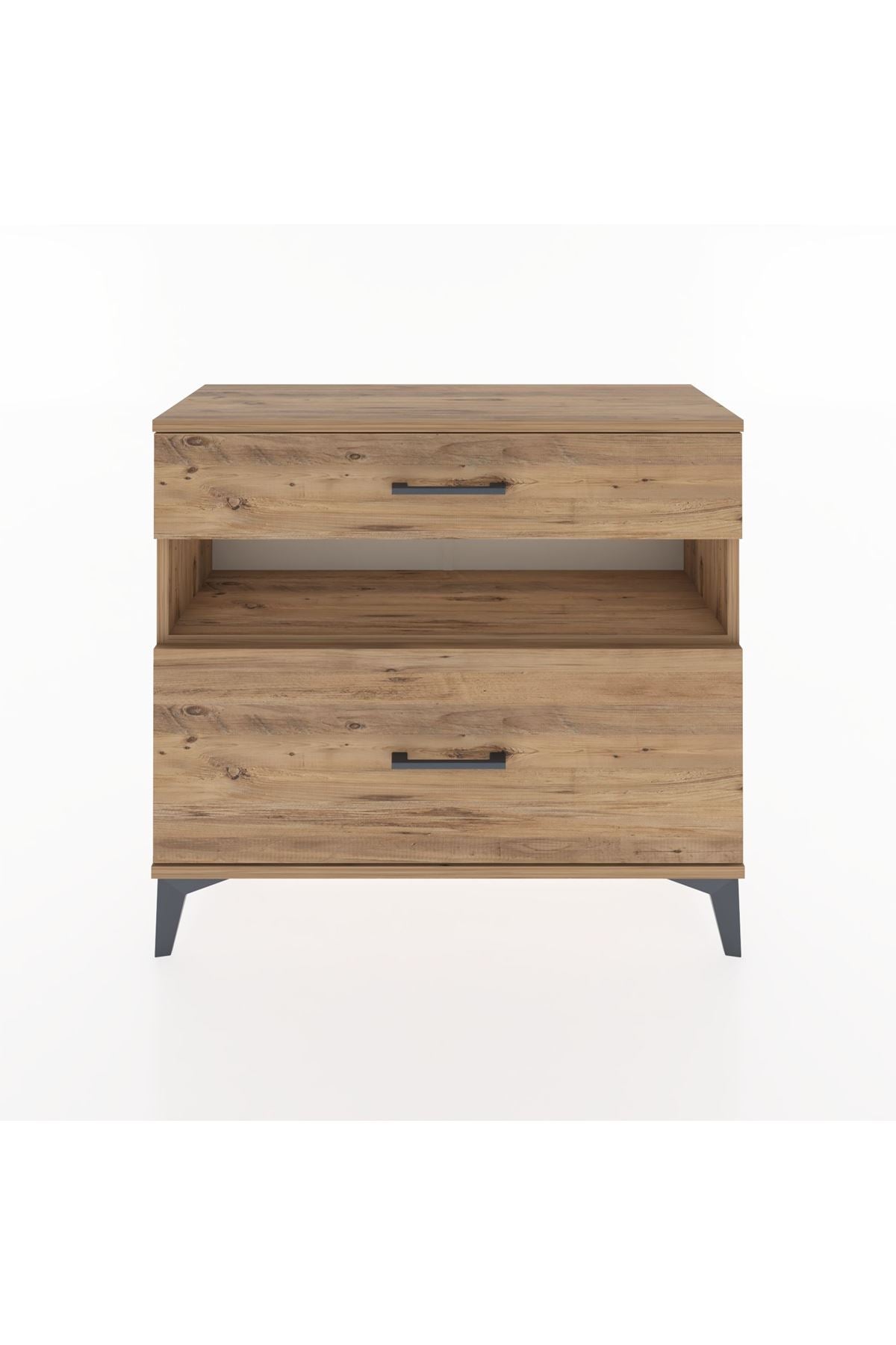 Arges Şifonyer Tek Raflı 2 Çekmeceli 88x30x80 Çam-Çam