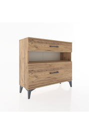 Arges Şifonyer Tek Raflı 2 Çekmeceli 88x30x80 Çam-Çam