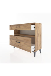 Arges Şifonyer Tek Raflı 2 Çekmeceli 88x30x80 Çam-Çam