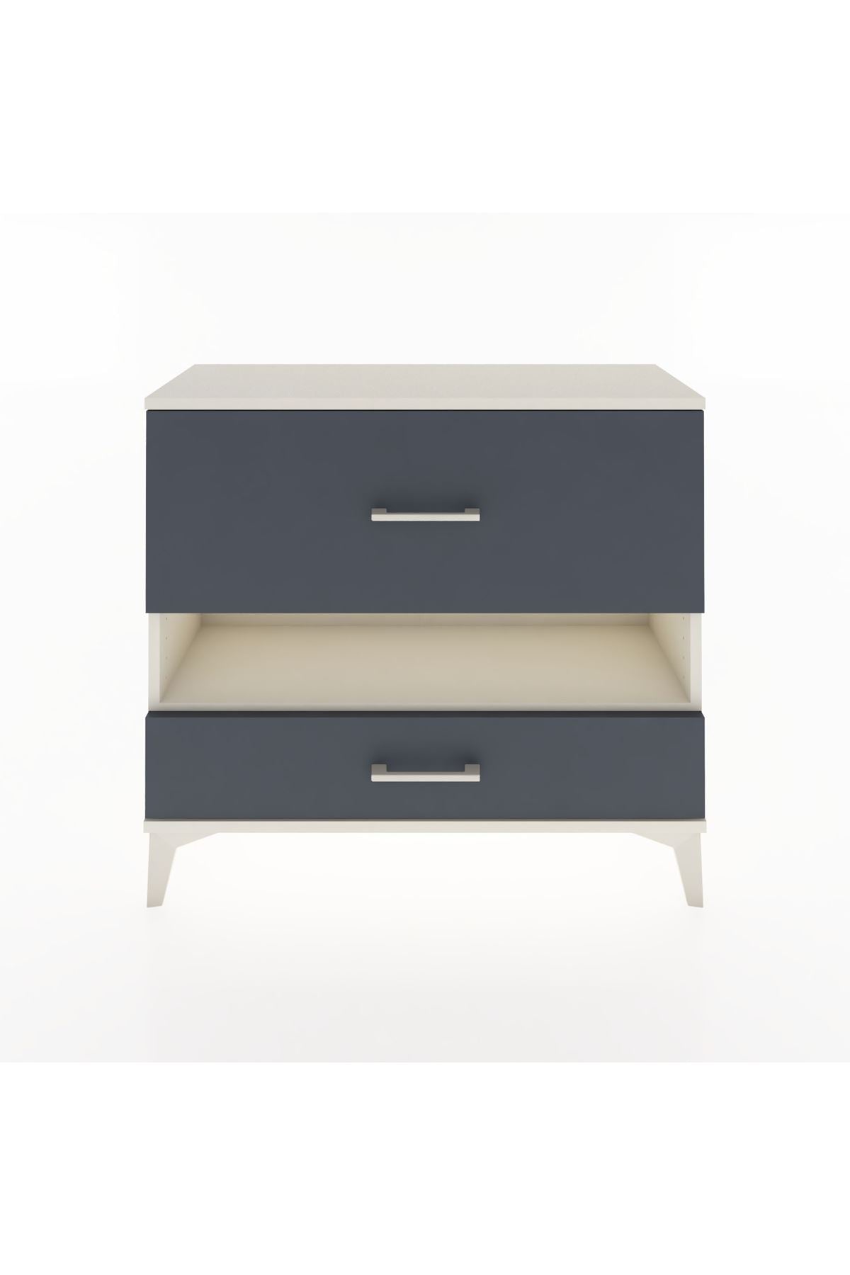 Arges Şifonyer Tek Raflı 2 Çekmeceli 88x30x80 Aytaşı-Antrasit