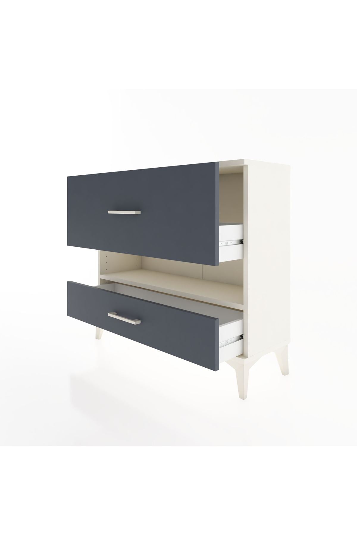 Arges Şifonyer Tek Raflı 2 Çekmeceli 88x30x80 Aytaşı-Antrasit