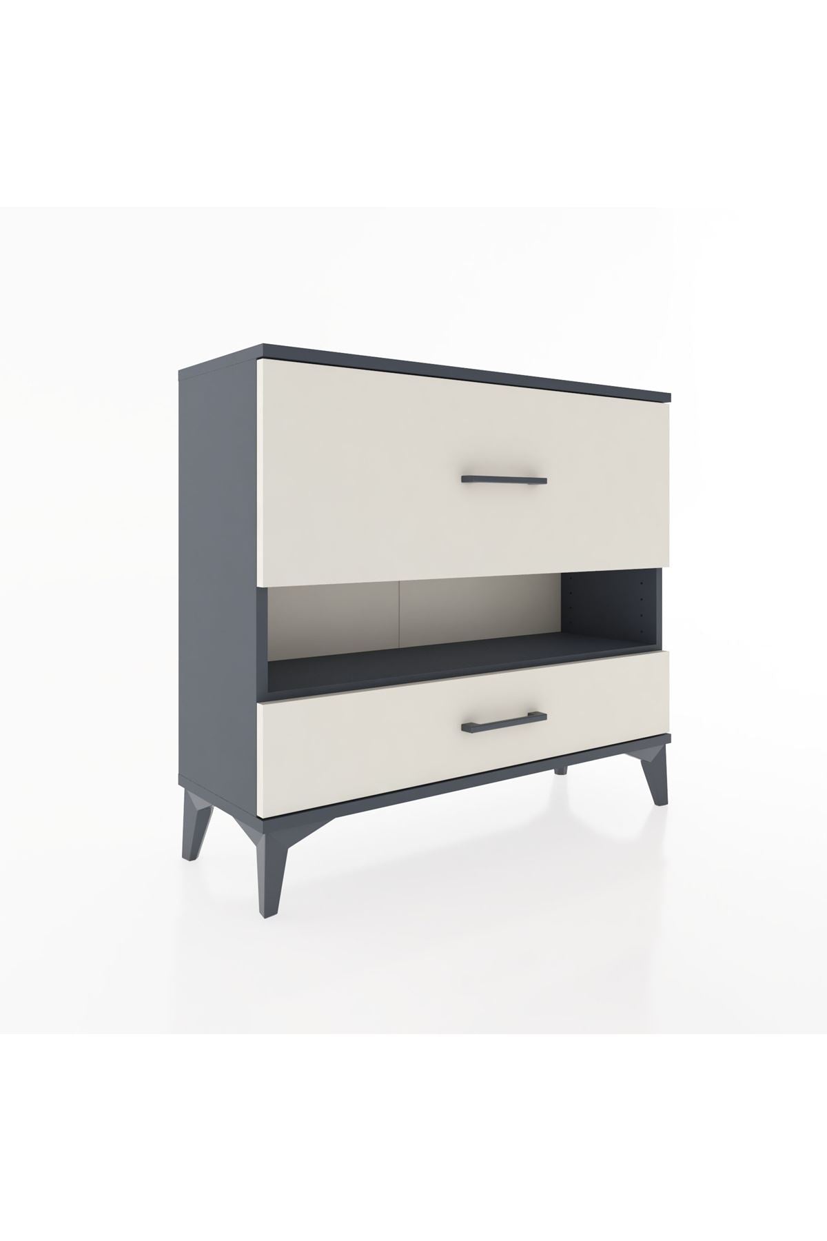 Arges Şifonyer Tek Raflı 2 Çekmeceli 88x30x80 Antrasit-Aytaşı