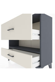 Arges Şifonyer Tek Raflı 2 Çekmeceli 88x30x80 Antrasit-Aytaşı