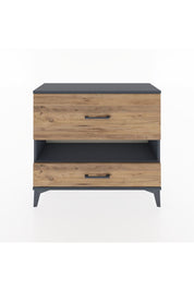 Arges Şifonyer Tek Raflı 2 Çekmeceli 88x30x80 Antrasit-Çam