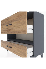 Arges Şifonyer Tek Raflı 2 Çekmeceli 88x30x80 Antrasit-Çam