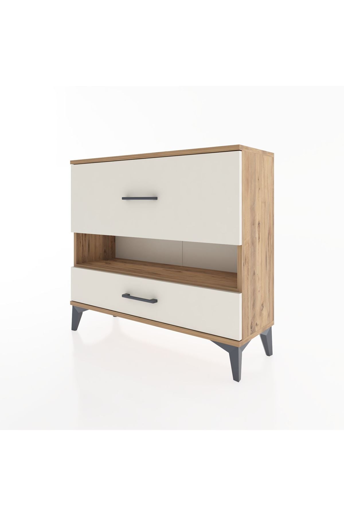 Arges Şifonyer Tek Raflı 2 Çekmeceli 88x30x80 Çam-Aytaşı