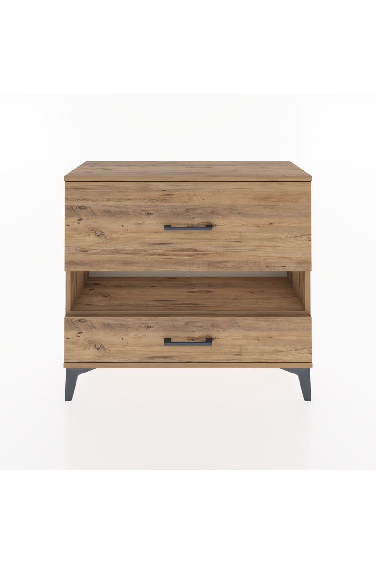 Arges Şifonyer Tek Raflı 2 Çekmeceli 88x30x80 Çam-Çam