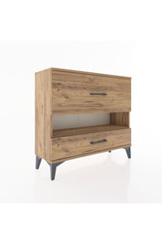 Arges Şifonyer Tek Raflı 2 Çekmeceli 88x30x80 Çam-Çam