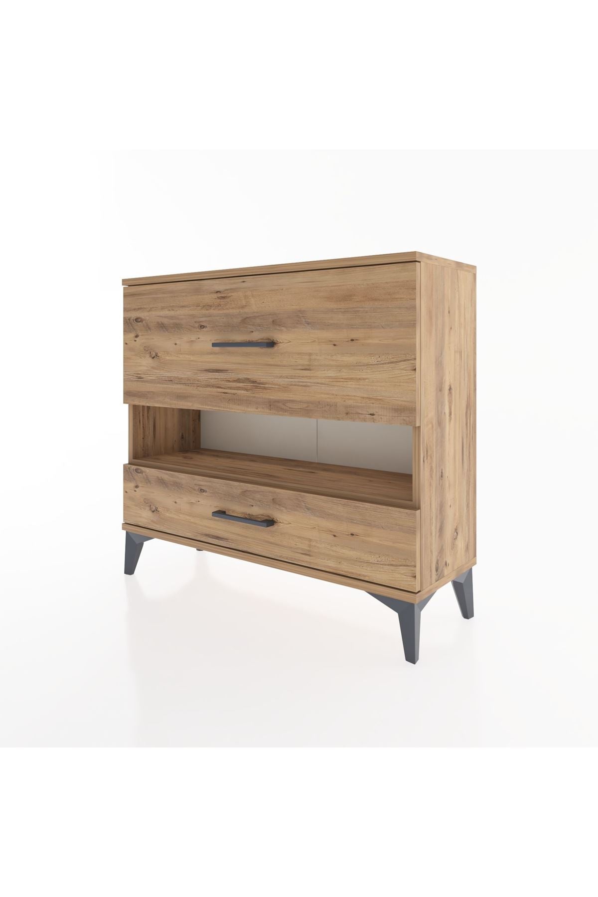 Arges Şifonyer Tek Raflı 2 Çekmeceli 88x30x80 Çam-Çam