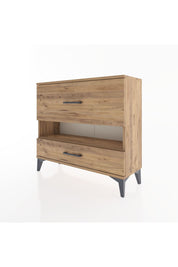 Arges Şifonyer Tek Raflı 2 Çekmeceli 88x30x80 Çam-Çam