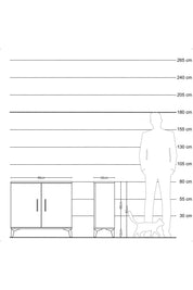 Arges Şifonyer 2 Raflı 2 Kapaklı 88x30x80 Aytaşı-Antrasit