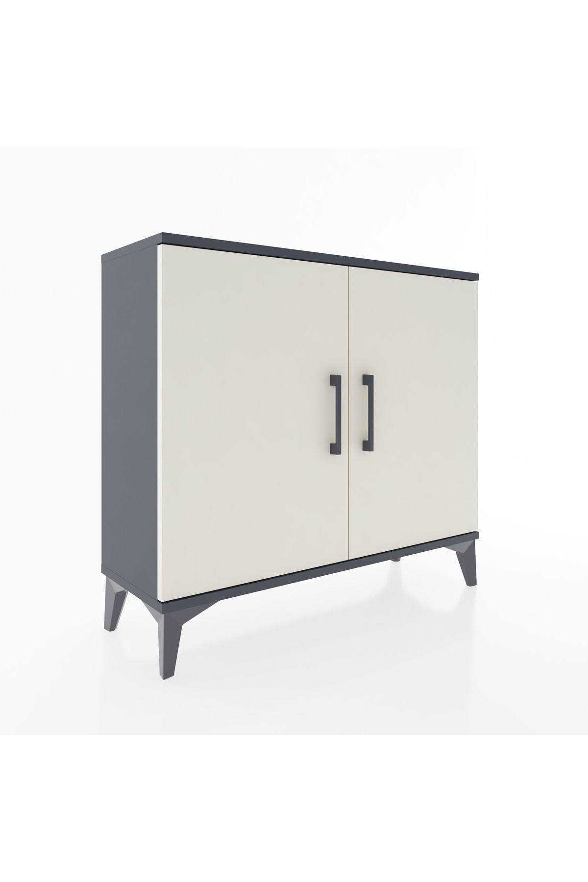 Arges Şifonyer 2 Raflı 2 Kapaklı 88x30x80 Antrasit-Aytaşı