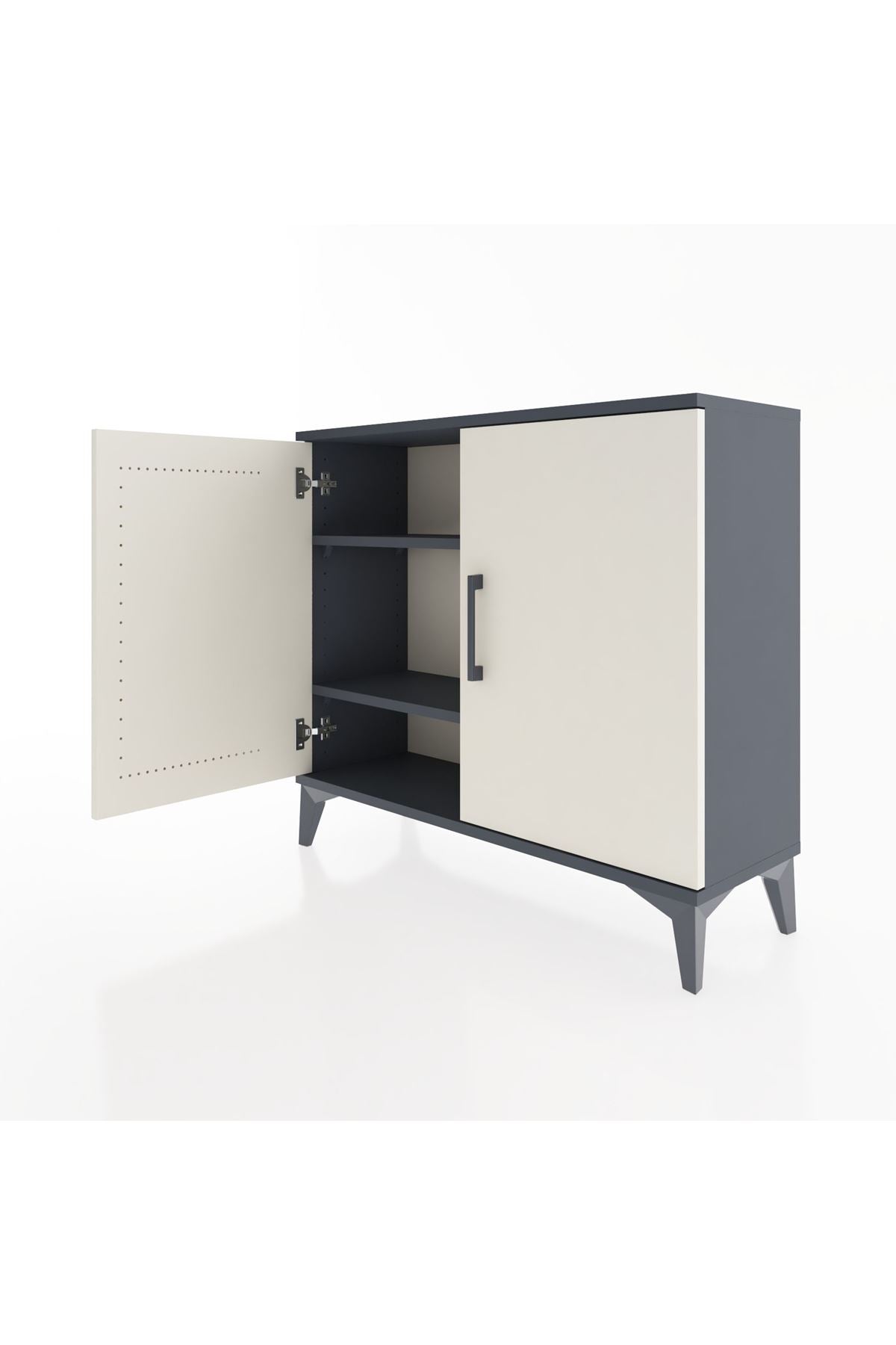 Arges Şifonyer 2 Raflı 2 Kapaklı 88x30x80 Antrasit-Aytaşı