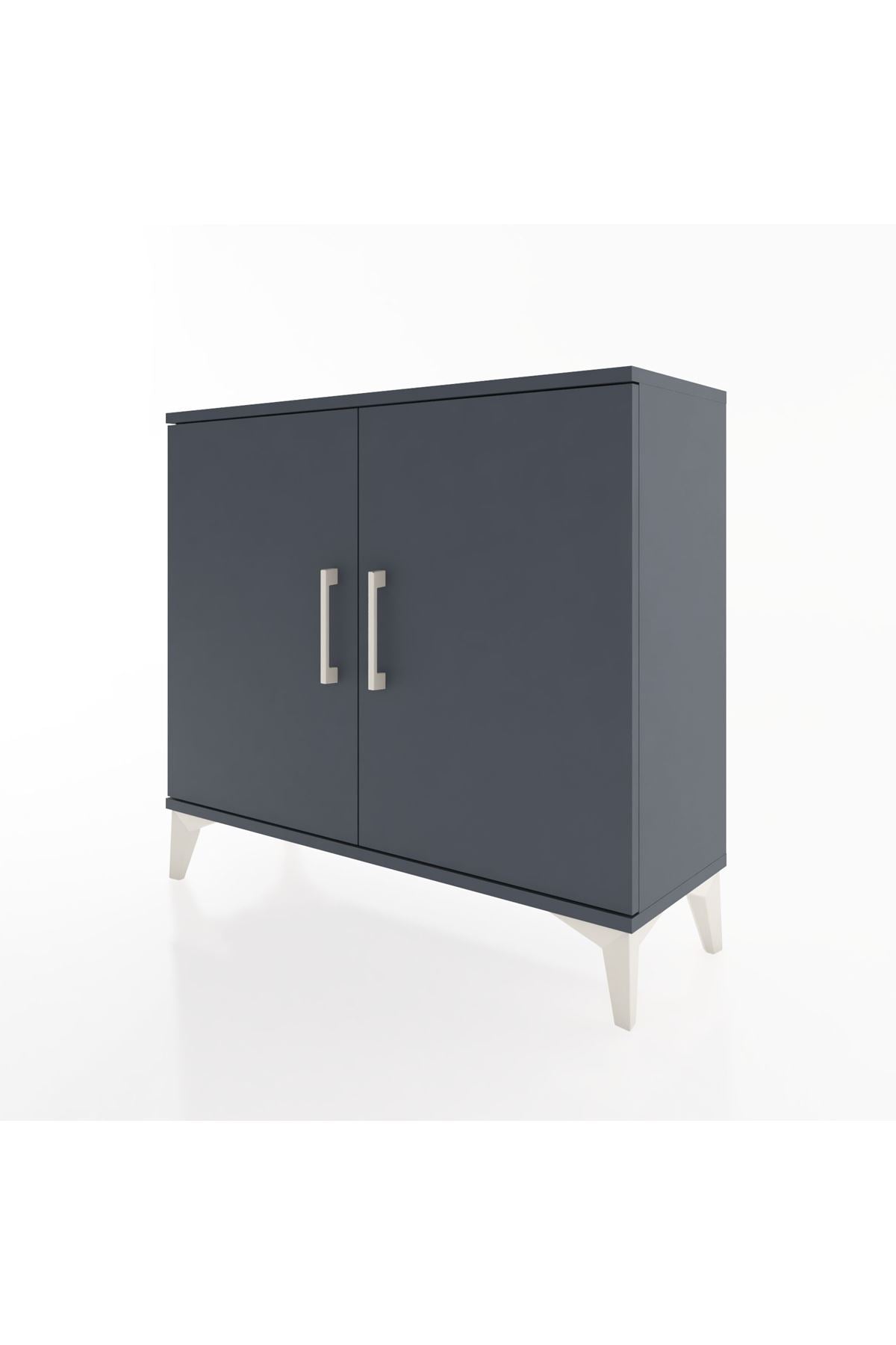 Arges Şifonyer 2 Raflı 2 Kapaklı 88x30x80 Antrasit-Antrasit