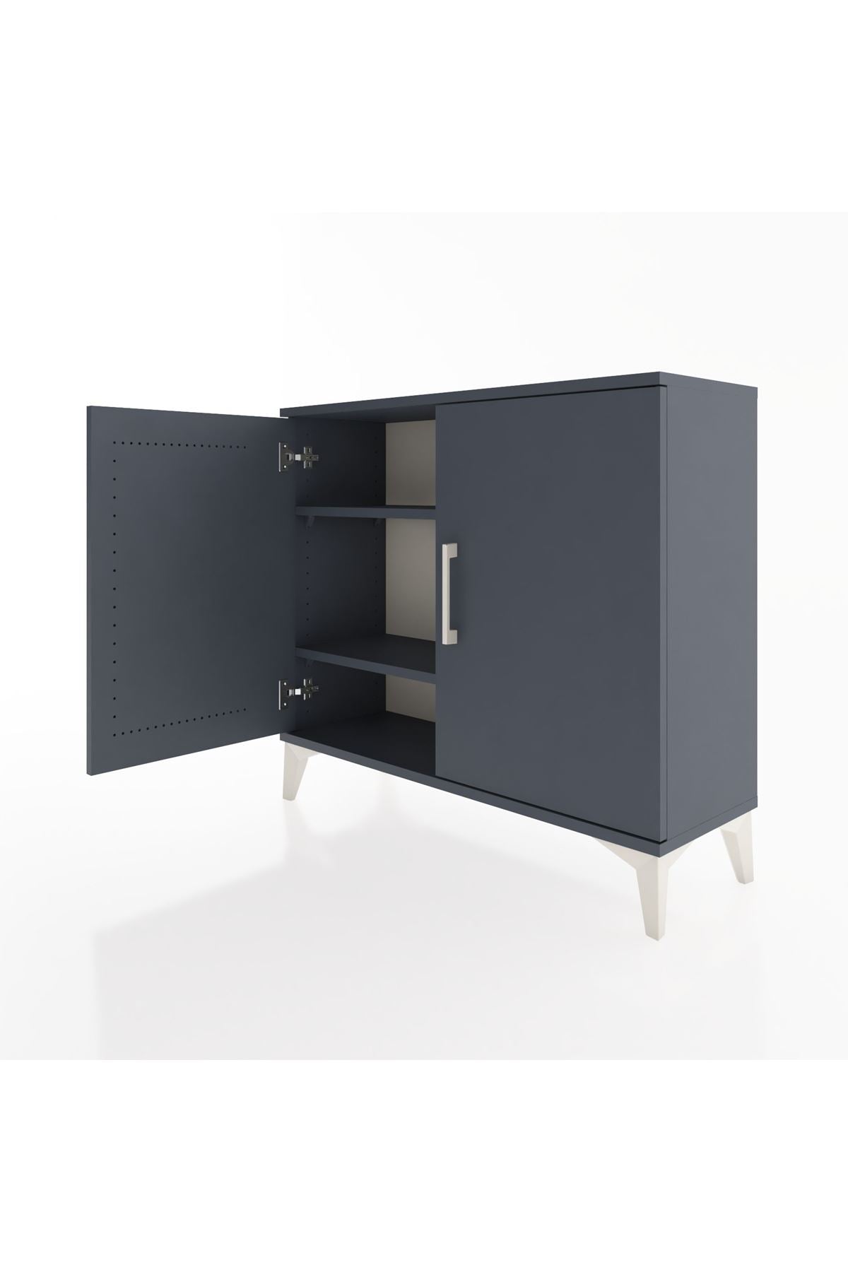 Arges Şifonyer 2 Raflı 2 Kapaklı 88x30x80 Antrasit-Antrasit