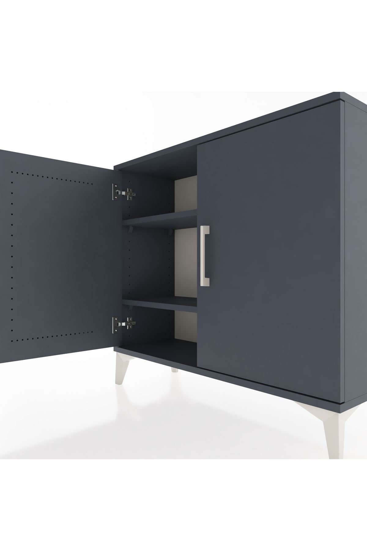 Arges Şifonyer 2 Raflı 2 Kapaklı 88x30x80 Antrasit-Antrasit