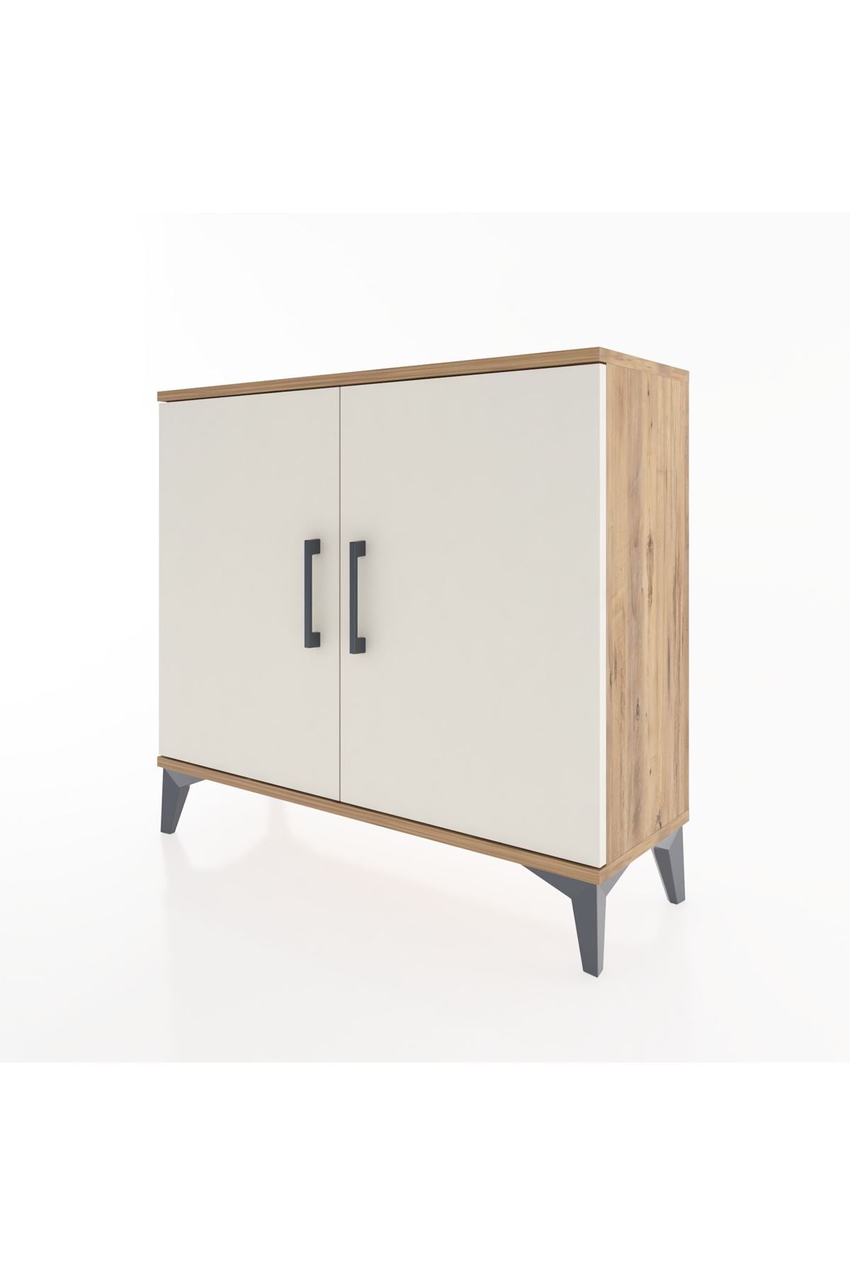 Arges Şifonyer 2 Raflı 2 Kapaklı 88x30x80 Çam-Aytaşı