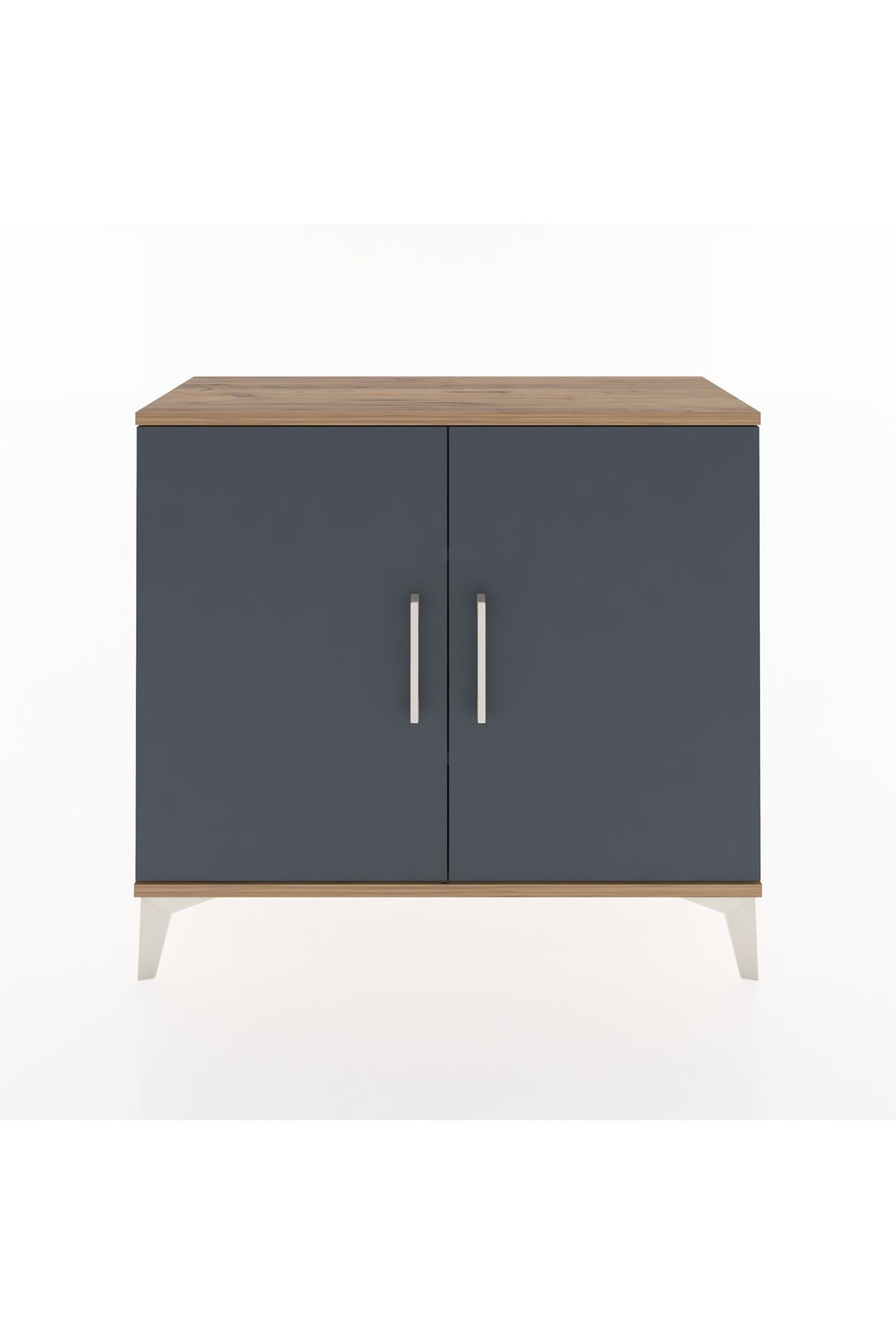 Arges Şifonyer 2 Raflı 2 Kapaklı 88x30x80 Çam-Antrasit