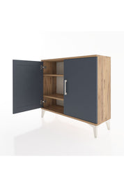Arges Şifonyer 2 Raflı 2 Kapaklı 88x30x80 Çam-Antrasit