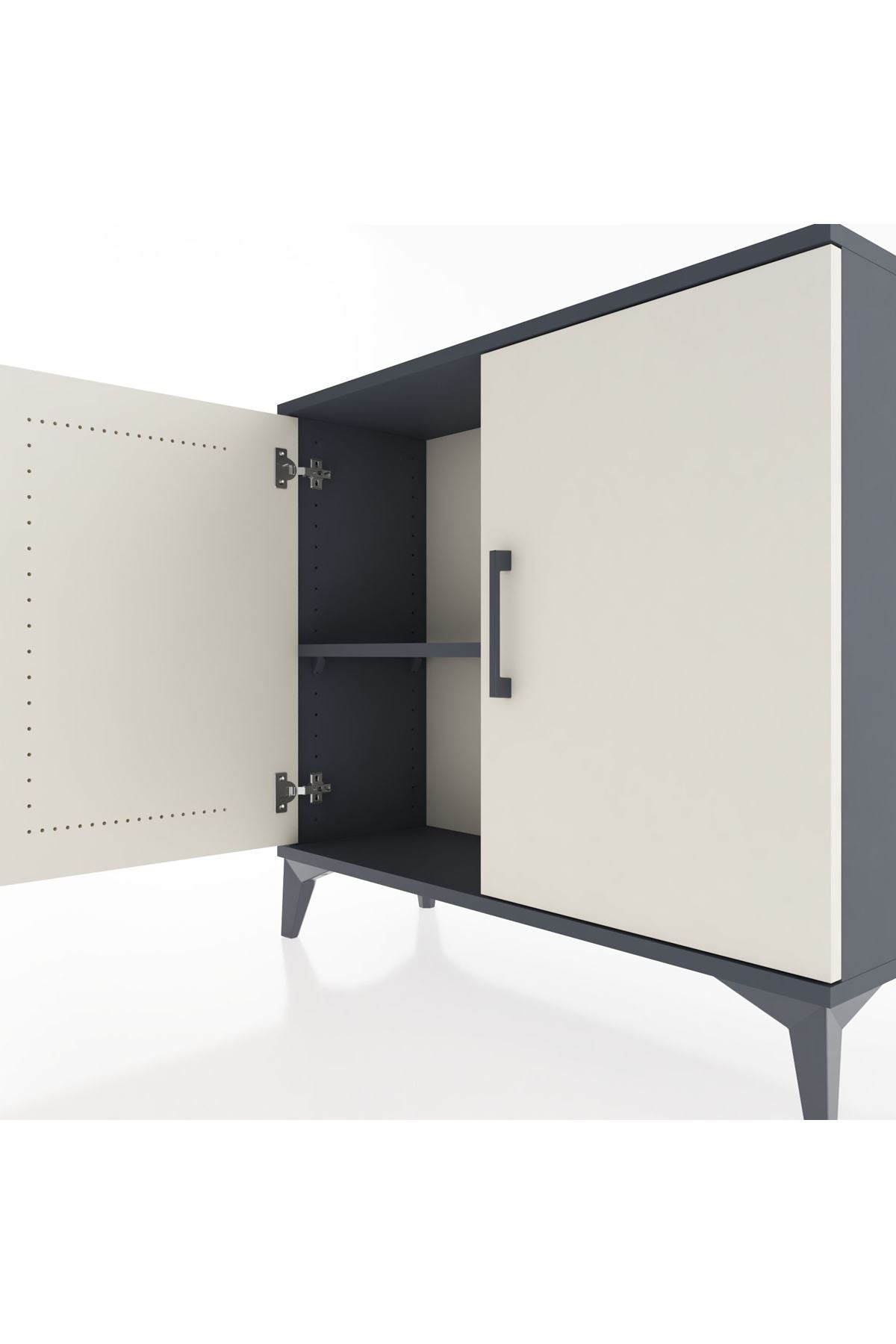 Arges Şifonyer Tek Raflı 2 Kapaklı 88x30x80 Antrasit-Aytaşı