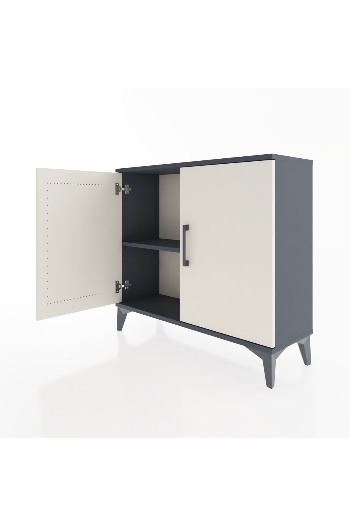 Arges Şifonyer Tek Raflı 2 Kapaklı 88x30x80 Antrasit-Aytaşı