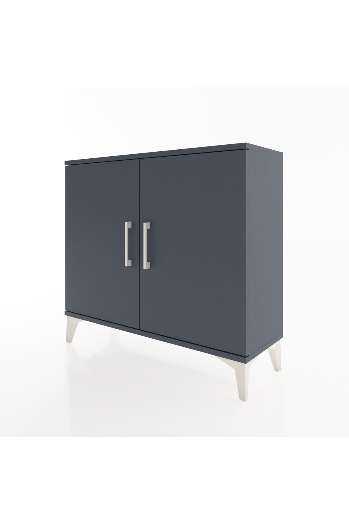 Arges Şifonyer Tek Raflı 2 Kapaklı 88x30x80 Antrasit-Antrasit