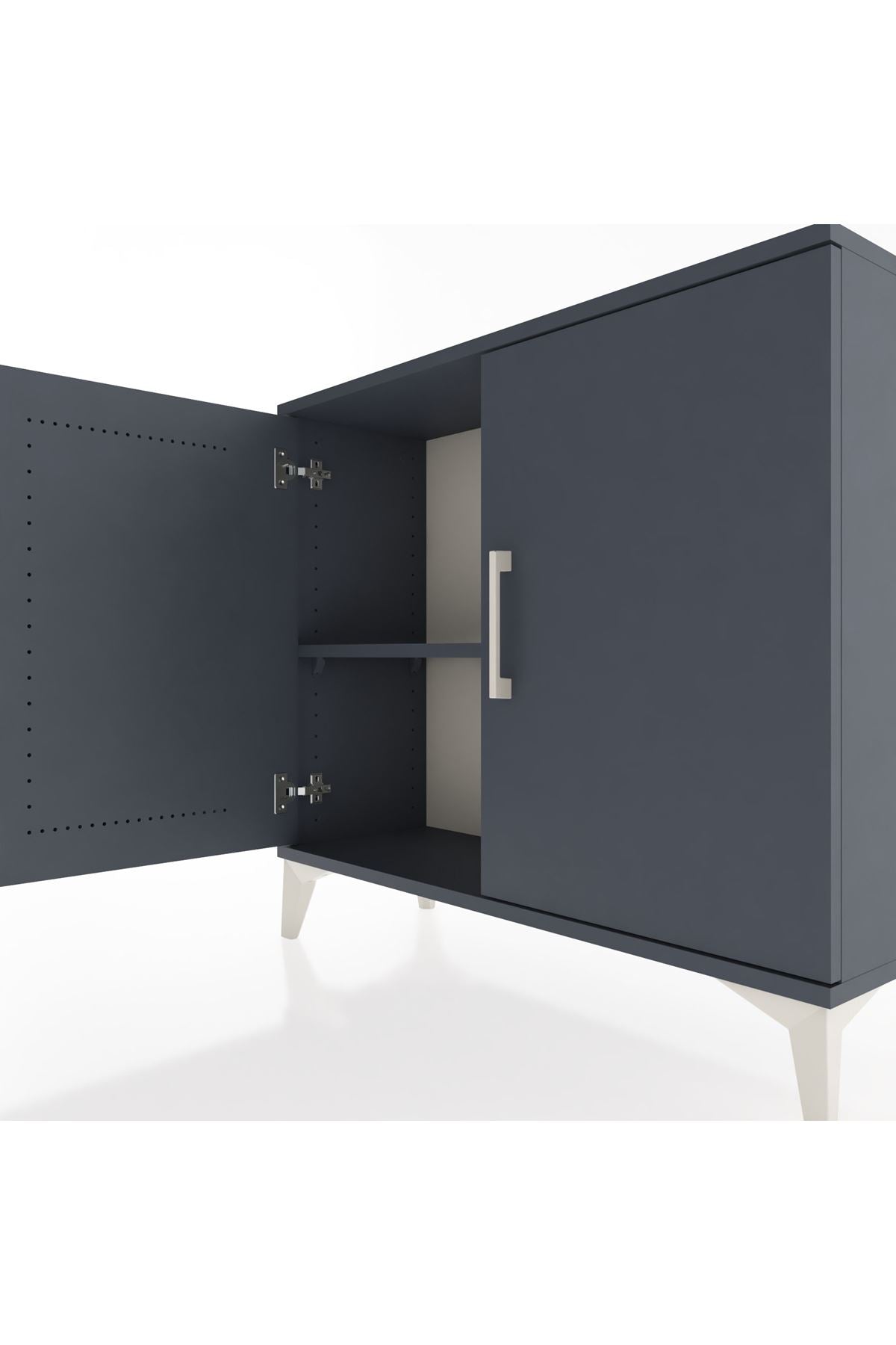 Arges Şifonyer Tek Raflı 2 Kapaklı 88x30x80 Antrasit-Antrasit