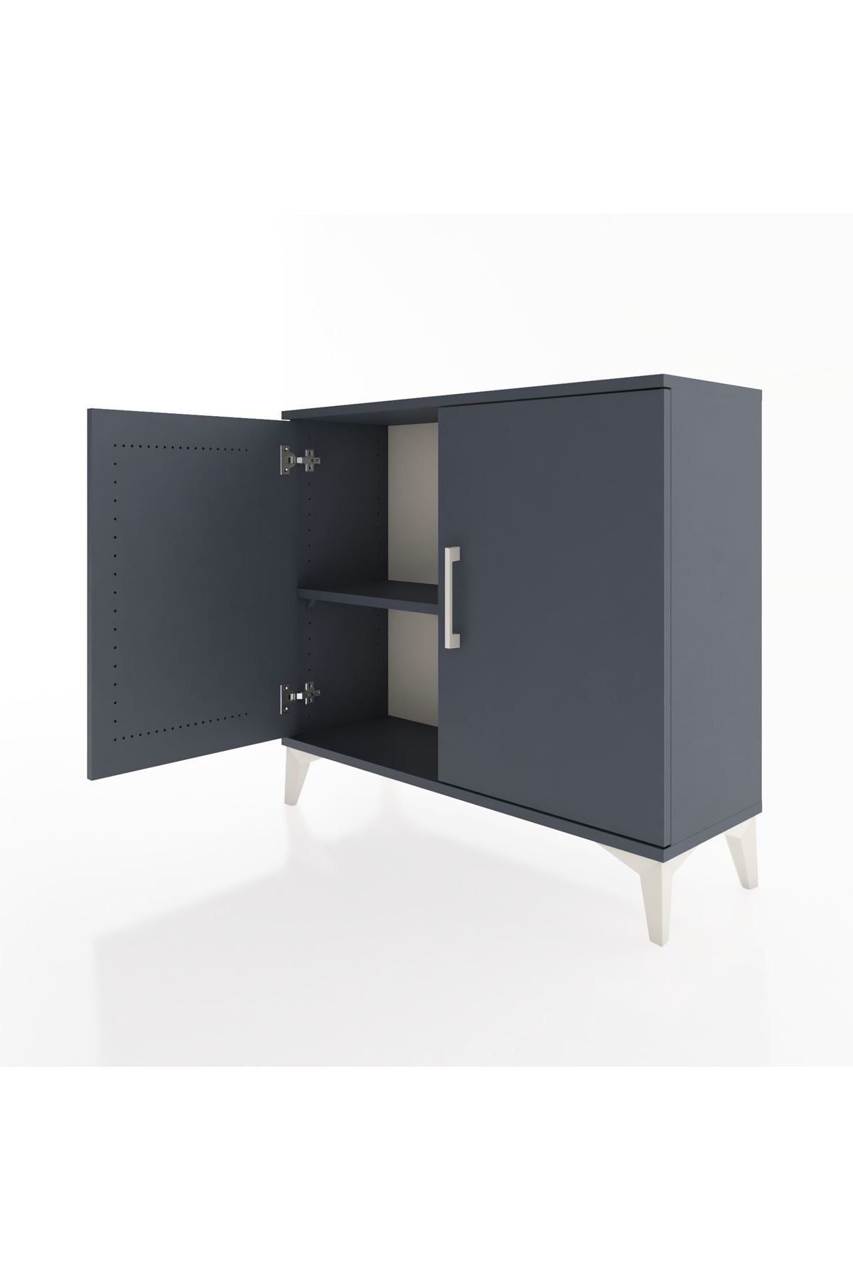 Arges Şifonyer Tek Raflı 2 Kapaklı 88x30x80 Antrasit-Antrasit