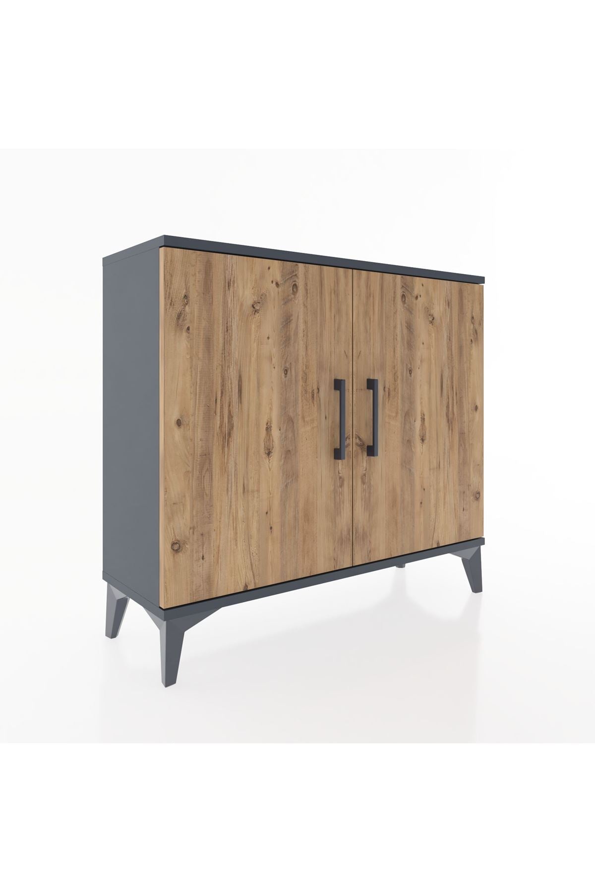 Arges Şifonyer Tek Raflı 2 Kapaklı 88x30x80 Antrasit-Çam