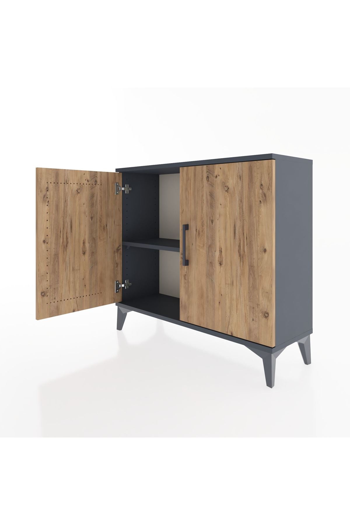 Arges Şifonyer Tek Raflı 2 Kapaklı 88x30x80 Antrasit-Çam