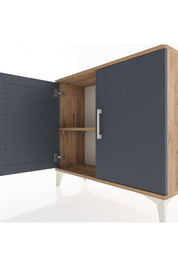 Arges Şifonyer Tek Raflı 2 Kapaklı 88x30x80 Çam-Antrasit