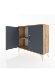Arges Şifonyer Tek Raflı 2 Kapaklı 88x30x80 Çam-Antrasit