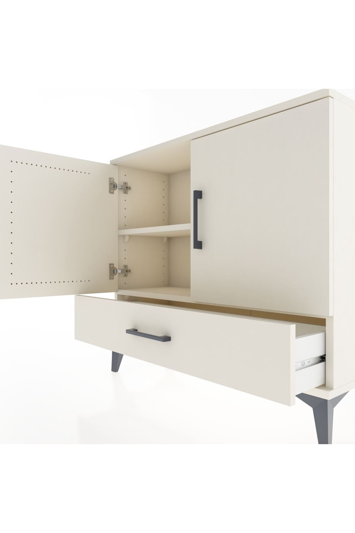 Arges Şifonyer 2 Raflı Tek Çekmeceli 2 Kapaklı 88x30x80 Aytaşı-Aytaşı
