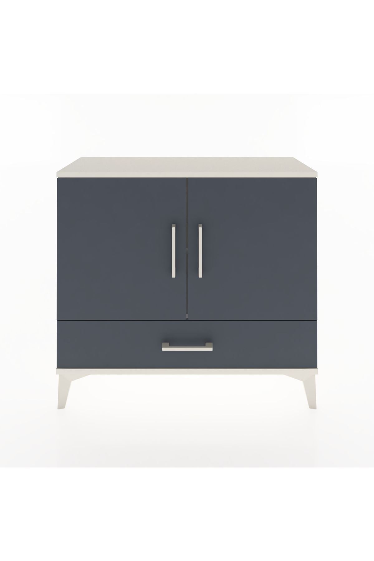 Arges Şifonyer 2 Raflı Tek Çekmeceli 2 Kapaklı 88x30x80 Aytaşı-Antrasit