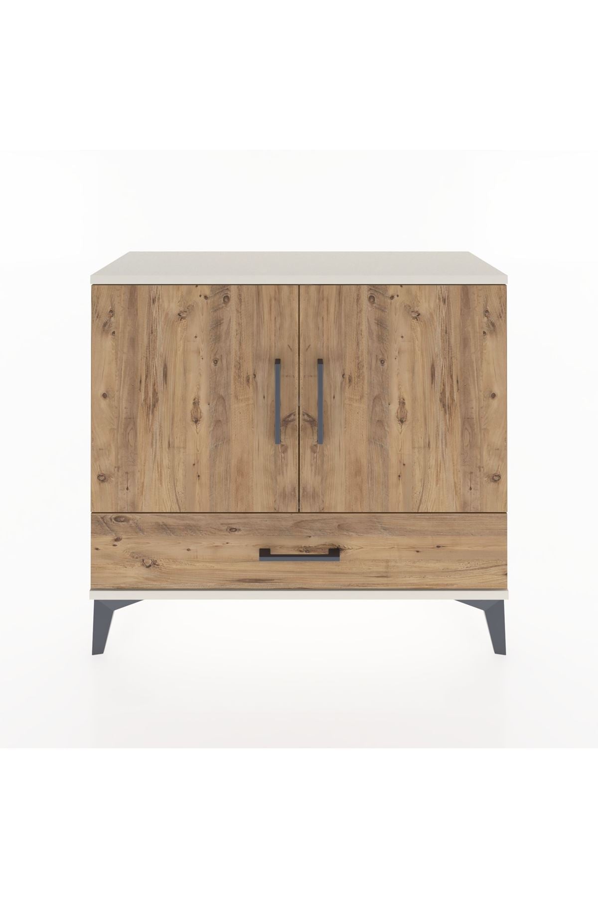 Arges Şifonyer 2 Raflı Tek Çekmeceli 2 Kapaklı 88x30x80 Aytaşı-Çam