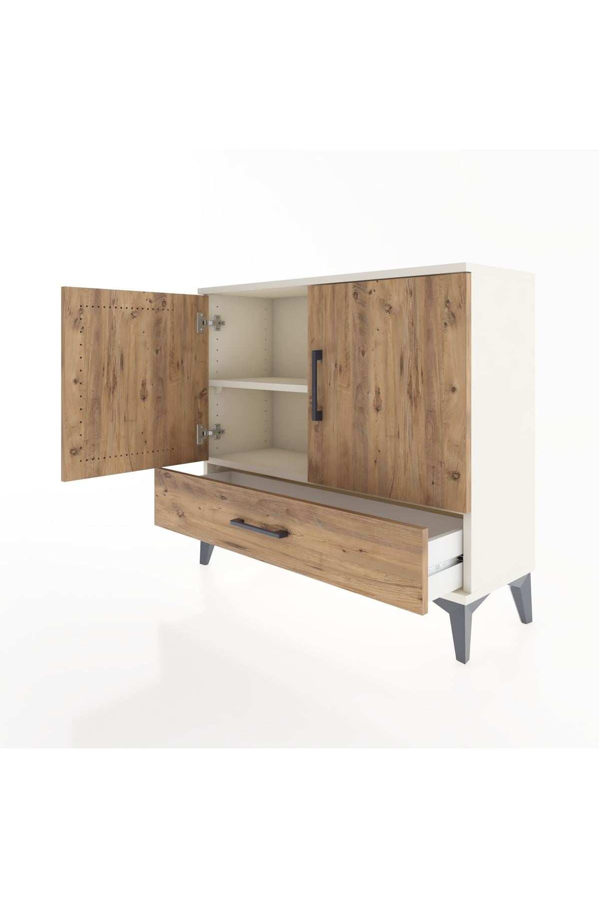 Arges Şifonyer 2 Raflı Tek Çekmeceli 2 Kapaklı 88x30x80 Aytaşı-Çam