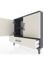 Arges Şifonyer 2 Raflı Tek Çekmeceli 2 Kapaklı 88x30x80 Antrasit-Aytaşı