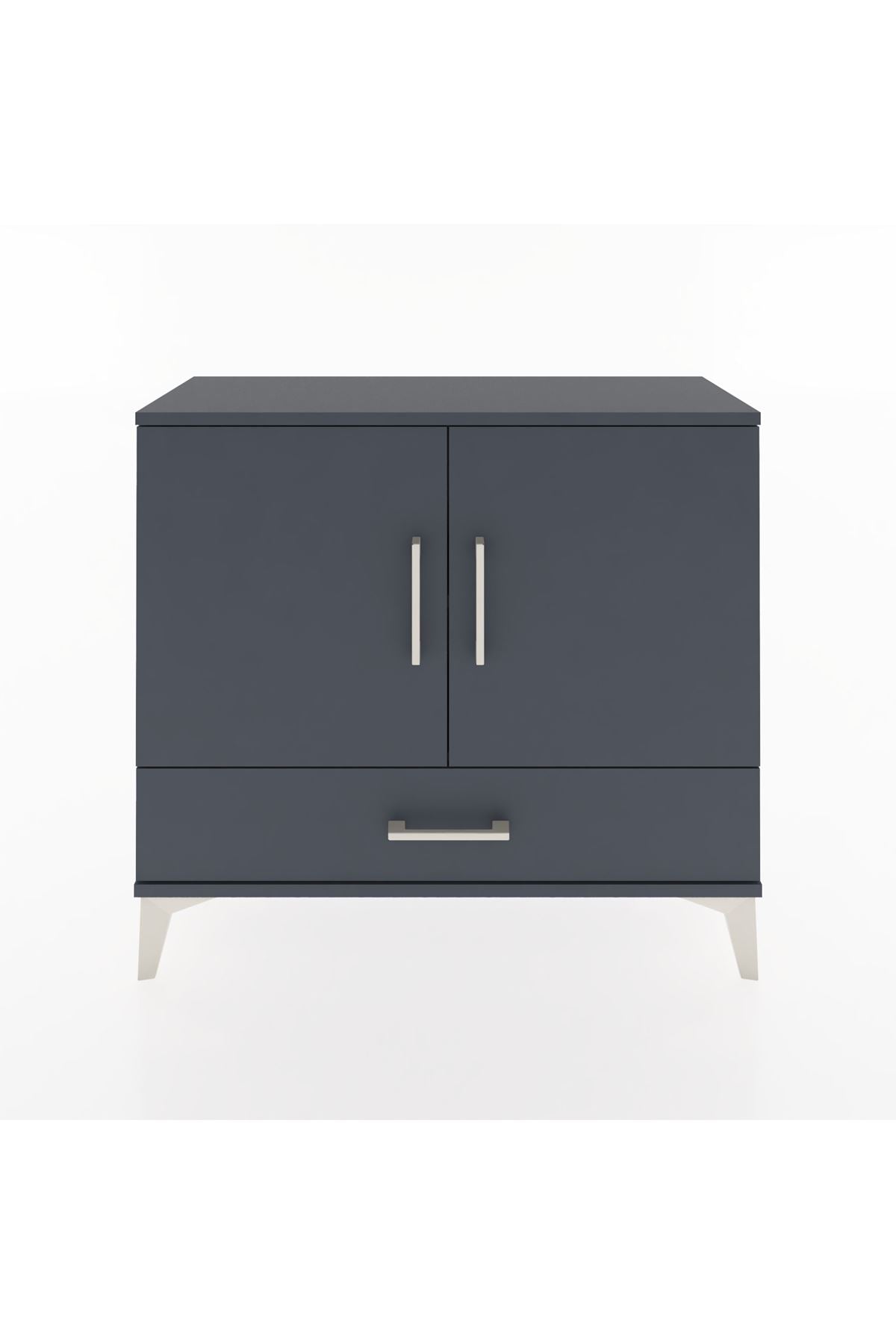 Arges Şifonyer 2 Raflı Tek Çekmeceli 2 Kapaklı 88x30x80 Antrasit-Antrasit