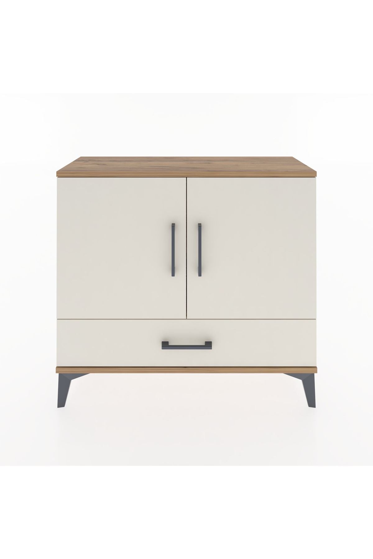 Arges Şifonyer 2 Raflı Tek Çekmeceli 2 Kapaklı 88x30x80 Çam-Aytaşı