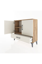 Arges Şifonyer 2 Raflı Tek Çekmeceli 2 Kapaklı 88x30x80 Çam-Aytaşı