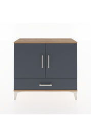 Arges Şifonyer 2 Raflı Tek Çekmeceli 2 Kapaklı 88x30x80 Çam-Antrasit