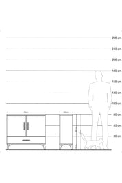 Arges Şifonyer 2 Raflı Tek Çekmeceli 2 Kapaklı 88x30x80 Çam-Antrasit