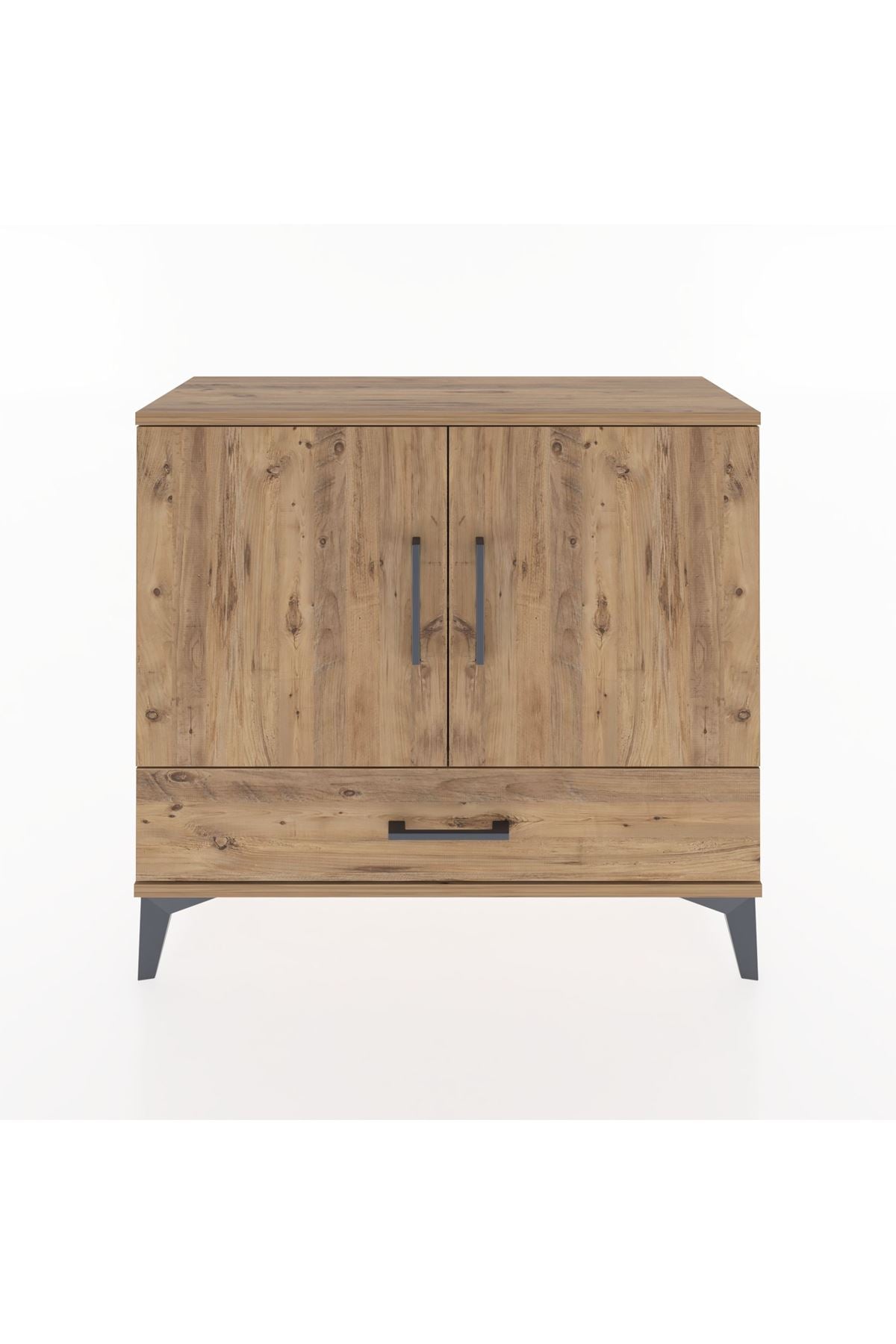 Arges Şifonyer 2 Raflı Tek Çekmeceli 2 Kapaklı 88x30x80 Çam-Çam