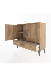 Arges Şifonyer 2 Raflı Tek Çekmeceli 2 Kapaklı 88x30x80 Çam-Çam