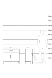 Arges Şifonyer Tek Raflı Tek Çekmeceli 2 Kapaklı 88x30x80 Aytaşı-Aytaşı
