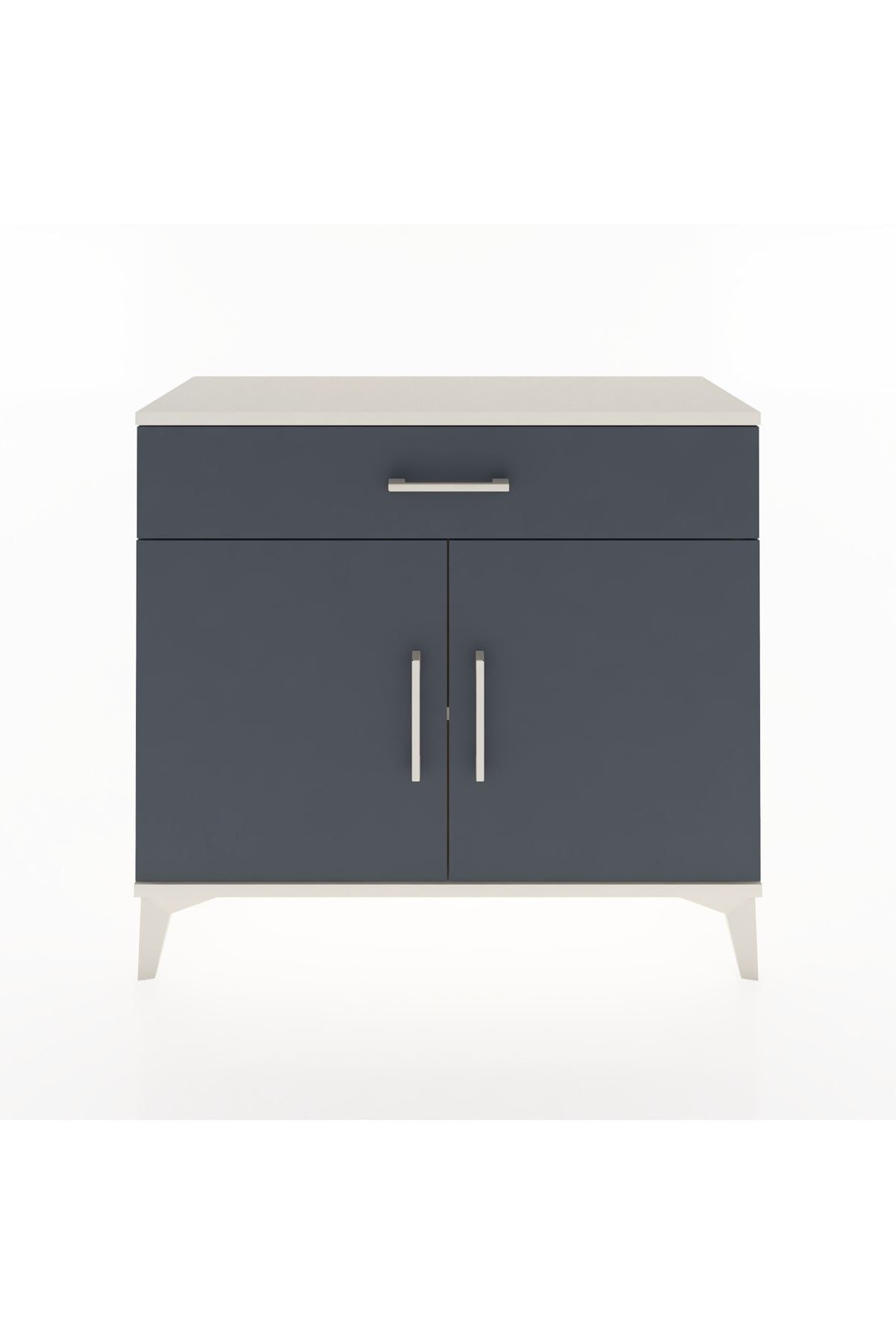 Arges Şifonyer Tek Raflı Tek Çekmeceli 2 Kapaklı 88x30x80 Aytaşı-Antrasit